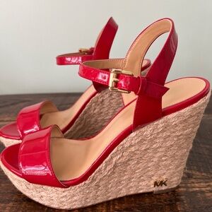 Michael Kors Jill Red Wedge size 6 1/2